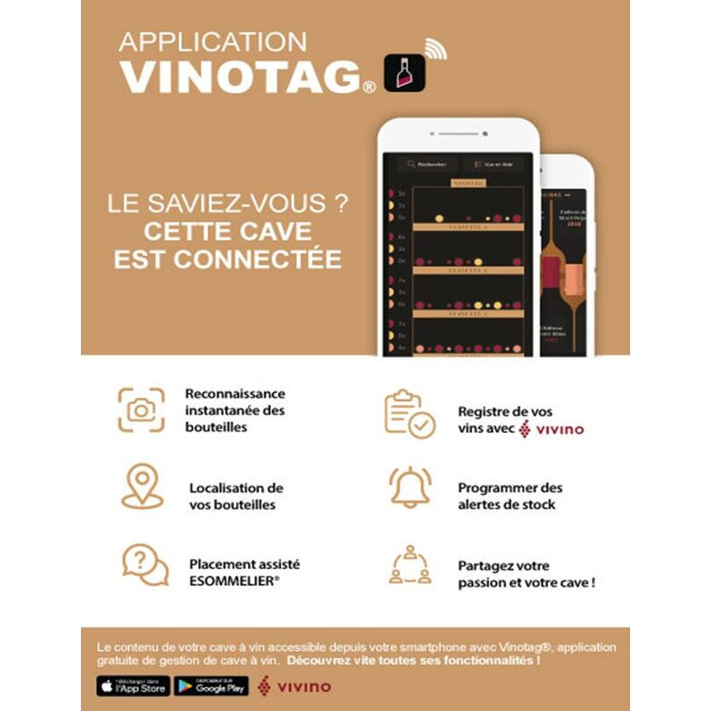 LS24A La Sommelière : Cave à Vin Design Noir et Inox - 23 Bouteilles